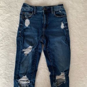 Ripped Dark Wash Garage Jeans